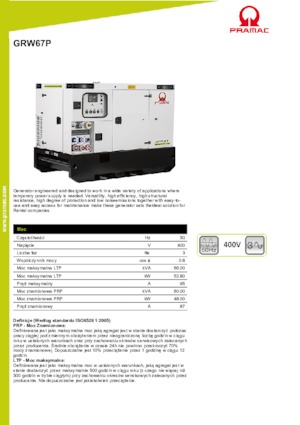 Dizelski generatori PRAMAC Lifter GRW 67 P