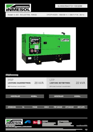 Dizelski generatori INMESOL IL-022