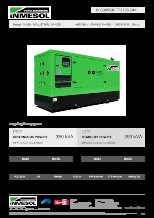 Dizelski generatori INMESOL IV-385