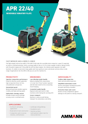 Reverzibilni kompaktori s vibracionim pločama Ammann APR 2240