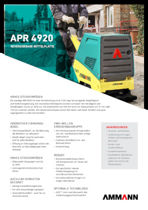Reverzibilni kompaktori s vibracionim pločama Ammann APR 4920