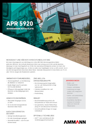 Reverzibilni kompaktori s vibracionim pločama Ammann APR 5920