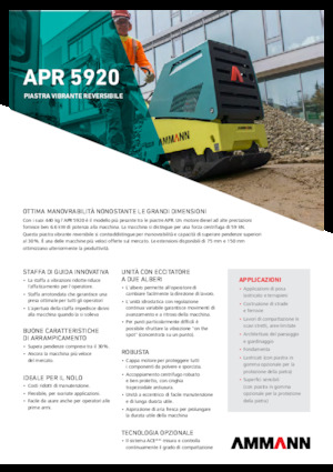 Reverzibilni kompaktori s vibracionim pločama Ammann APR 5920