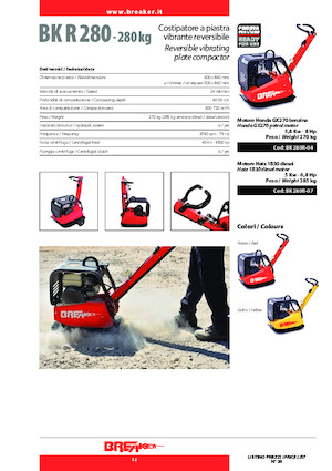 Reverzibilni kompaktori s vibracionim pločama Breaker BK 280 R-07