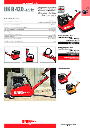 Reverzibilni kompaktori s vibracionim pločama Breaker BK 420 R-70