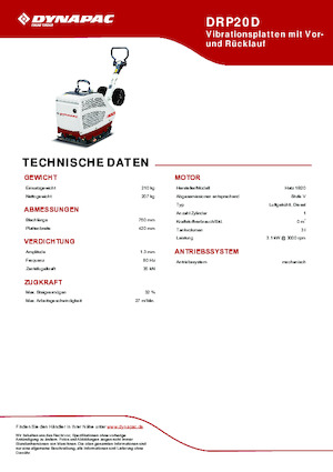 Reverzibilni kompaktori s vibracionim pločama Dynapac DRP20D