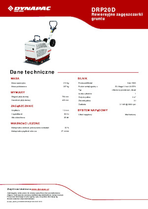 Reverzibilni kompaktori s vibracionim pločama Dynapac DRP20D