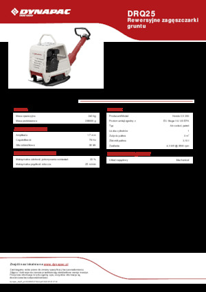 Reverzibilni kompaktori s vibracionim pločama Dynapac DRQ25