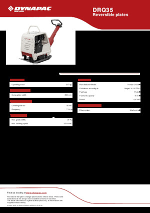 Reverzibilni kompaktori s vibracionim pločama Dynapac DRQ35