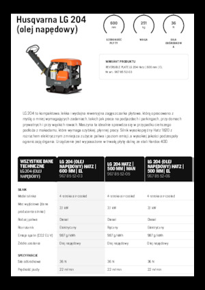 Reverzibilni kompaktori s vibracionim pločama Husqvarna LG 204