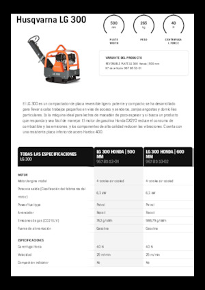 Reverzibilni kompaktori s vibracionim pločama Husqvarna LG 300