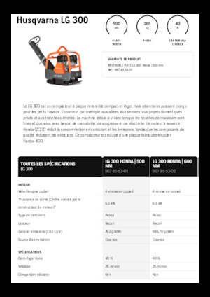 Reverzibilni kompaktori s vibracionim pločama Husqvarna LG 300