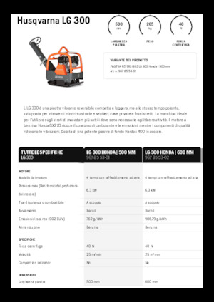 Reverzibilni kompaktori s vibracionim pločama Husqvarna LG 300