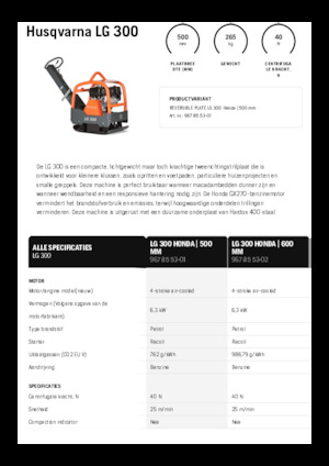 Reverzibilni kompaktori s vibracionim pločama Husqvarna LG 300