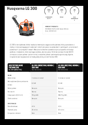 Reverzibilni kompaktori s vibracionim pločama Husqvarna LG 300