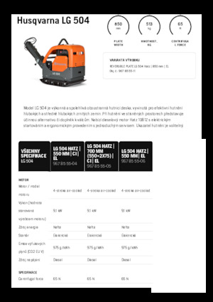 Reverzibilni kompaktori s vibracionim pločama Husqvarna LG 504