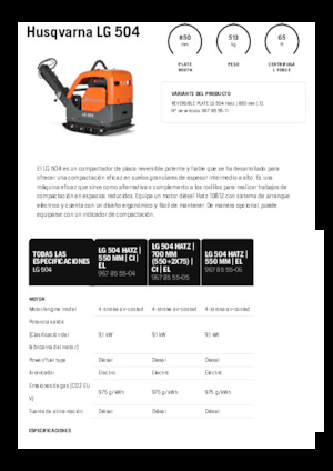 Reverzibilni kompaktori s vibracionim pločama Husqvarna LG 504