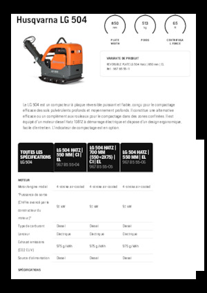 Reverzibilni kompaktori s vibracionim pločama Husqvarna LG 504