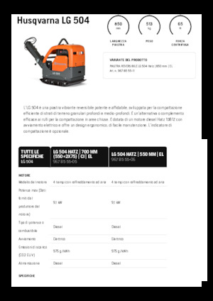 Reverzibilni kompaktori s vibracionim pločama Husqvarna LG 504