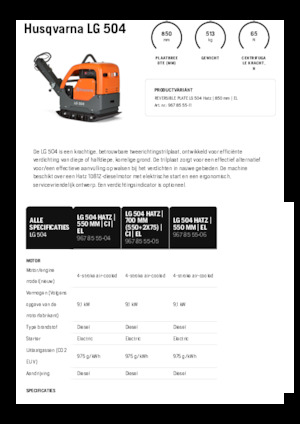 Reverzibilni kompaktori s vibracionim pločama Husqvarna LG 504