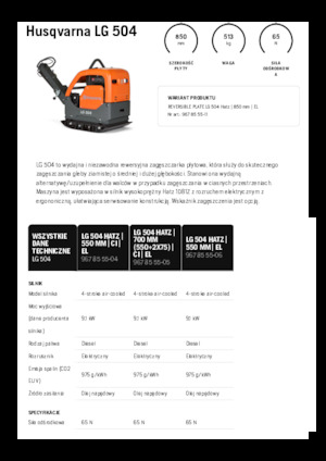 Reverzibilni kompaktori s vibracionim pločama Husqvarna LG 504