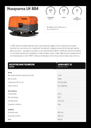 Reverzibilni kompaktori s vibracionim pločama Husqvarna LH 804