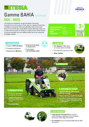 Samohodne kosilice za travnjake i vrtni traktori Etesia BAHIA ELECTRIC M2EL