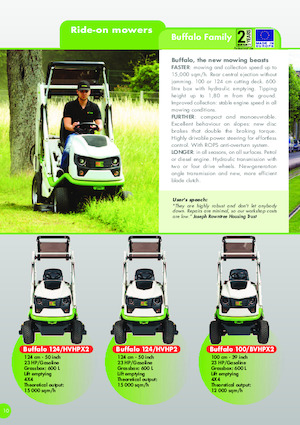 Samohodne kosilice za travnjake i vrtni traktori Etesia BUFFALO 100 BPHP2