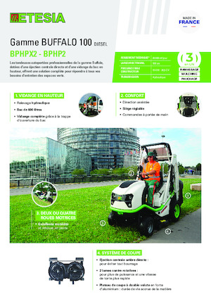 Samohodne kosilice za travnjake i vrtni traktori Etesia BUFFALO 100 BPHPX2