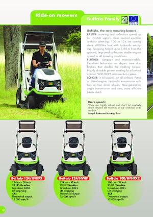 Samohodne kosilice za travnjake i vrtni traktori Etesia BUFFALO 100 BVHPX2