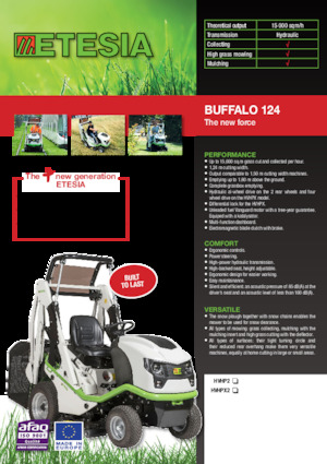 Samohodne kosilice za travnjake i vrtni traktori Etesia BUFFALO 124 HVHPX2