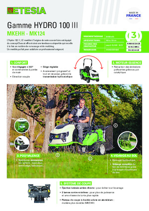 Samohodne kosilice za travnjake i vrtni traktori Etesia HYDRO 100 MK124
