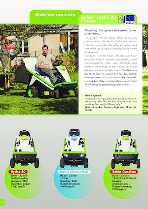 Samohodne kosilice za travnjake i vrtni traktori Etesia HYDRO 80 MKHP3