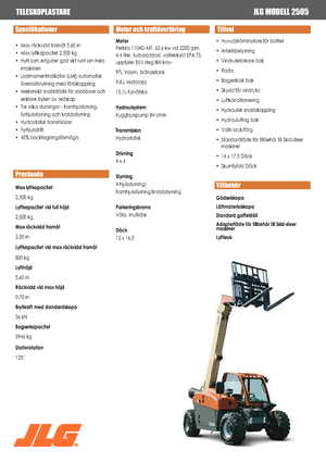 Teleskopski utovarivači JLG 2505
