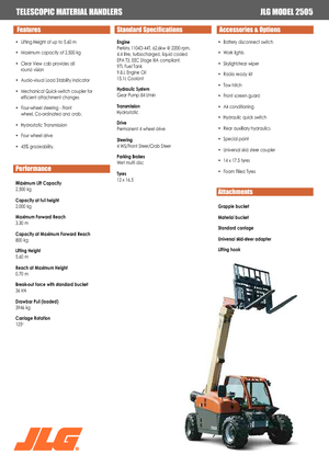 Teleskopski utovarivači JLG 2505