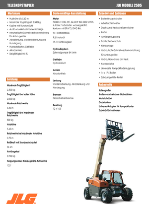 Teleskopski utovarivači JLG 2505