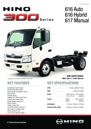 Krute šasije Hino 300 616 HYBRID 4x2