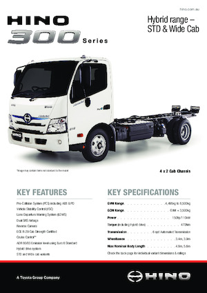 Krute šasije Hino 300 616 STD - HYBRID