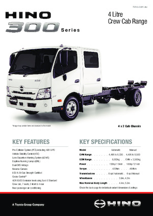 Krute šasije Hino 300 716 WIDE CREW