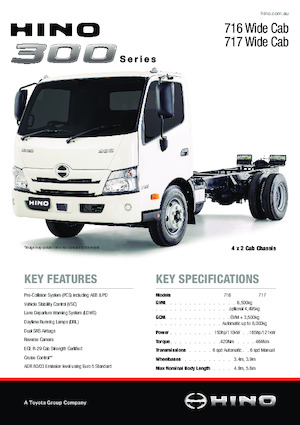 Krute šasije Hino 300 717 WIDE