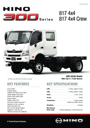 Krute šasije Hino 300 817 4x4 CREW