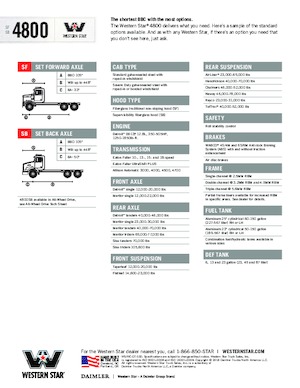 Krute šasije Western Star 4800 SF Detroit DD13