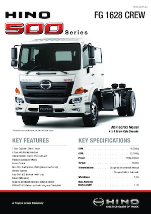 Krute šasije Hino 500 FG 1628 CREW 4x2
