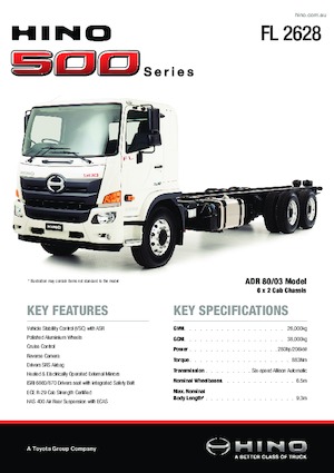 Krute šasije Hino 500 FL 2628 6x2