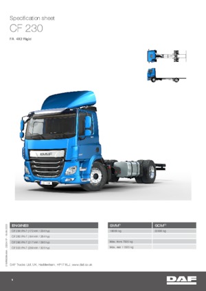 Krute šasije DAF CF 230 FA