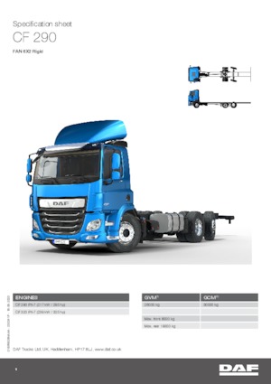 Krute šasije DAF CF 290 FAN