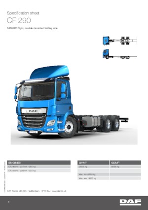 Krute šasije DAF CF 290 FAS