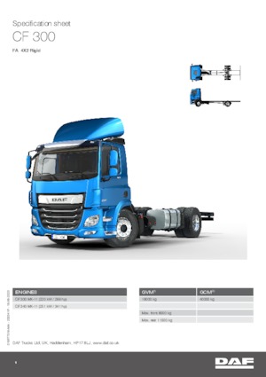 Krute šasije DAF CF 300 FA