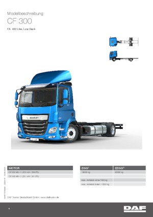 Krute šasije DAF CF 300 FA Low Deck LH