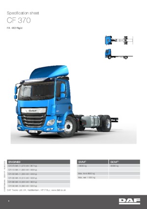Krute šasije DAF CF 370 FA